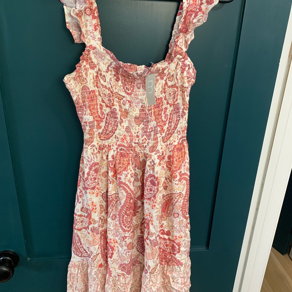 Red and White Paisley Dress